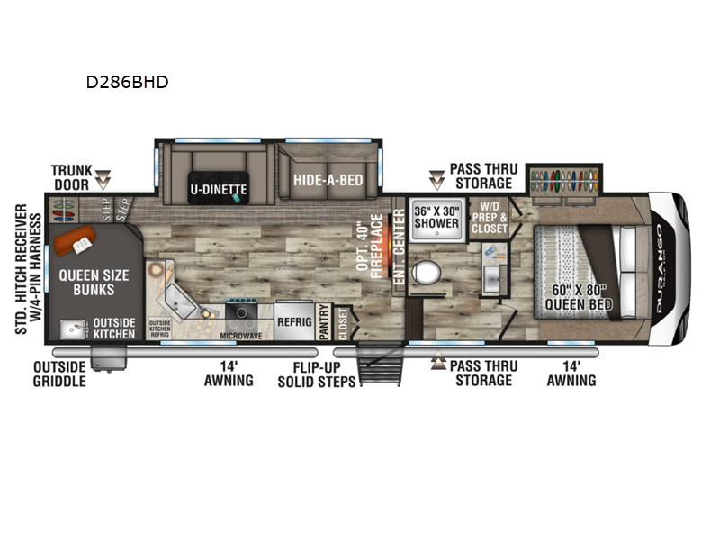 New 2024 KZ Durango Half-Ton D286BHD Fifth Wheel at Showalter RV 