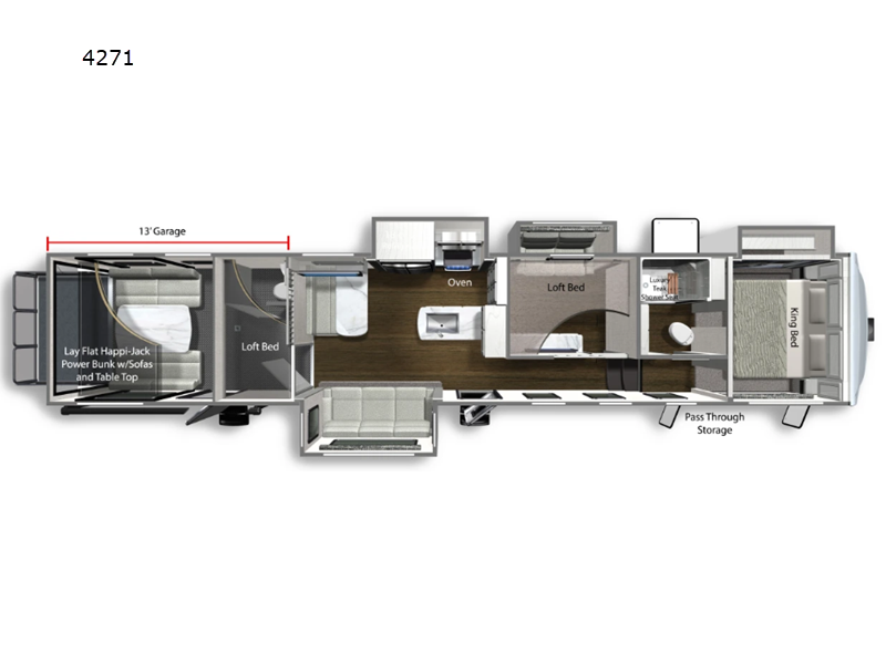 New 2023 Dutchmen RV Voltage Triton 4271 Toy Hauler Fifth