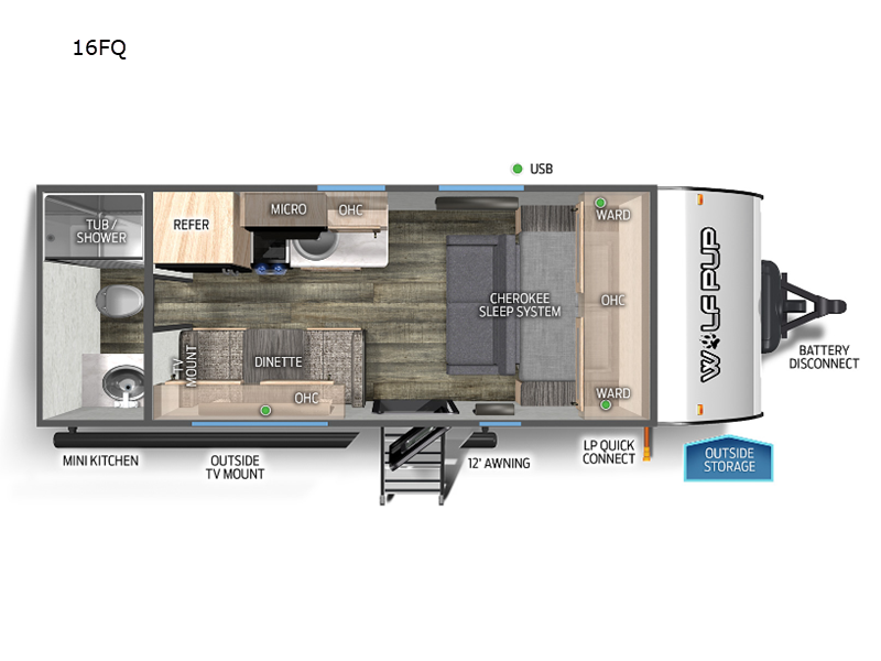 White Horse RV Open Floorplan Couples Trailer under 25 ft / Grand