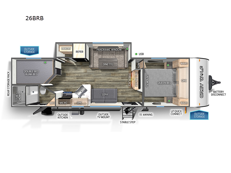 2024 Forest River cherokee grey wolf 26brb