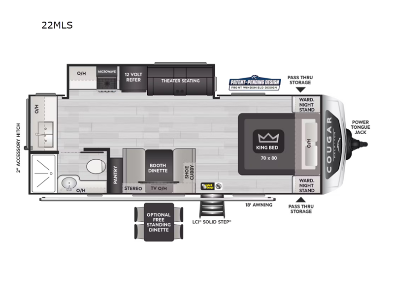 keystone Cougar 22MLS floorplan