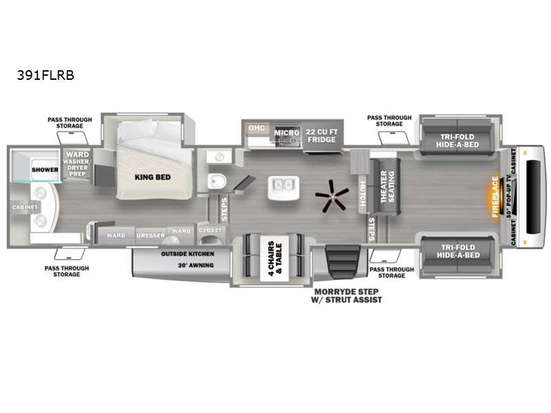 New 2024 Forest River RV Sandpiper Luxury 391FLRB Fifth Wheel at Hitch