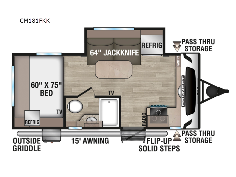 New 2025 KZ Connect Mini CM181FKK Travel Trailer at New 2025 KZ Connect Mini CM181FKK Travel Trailer at