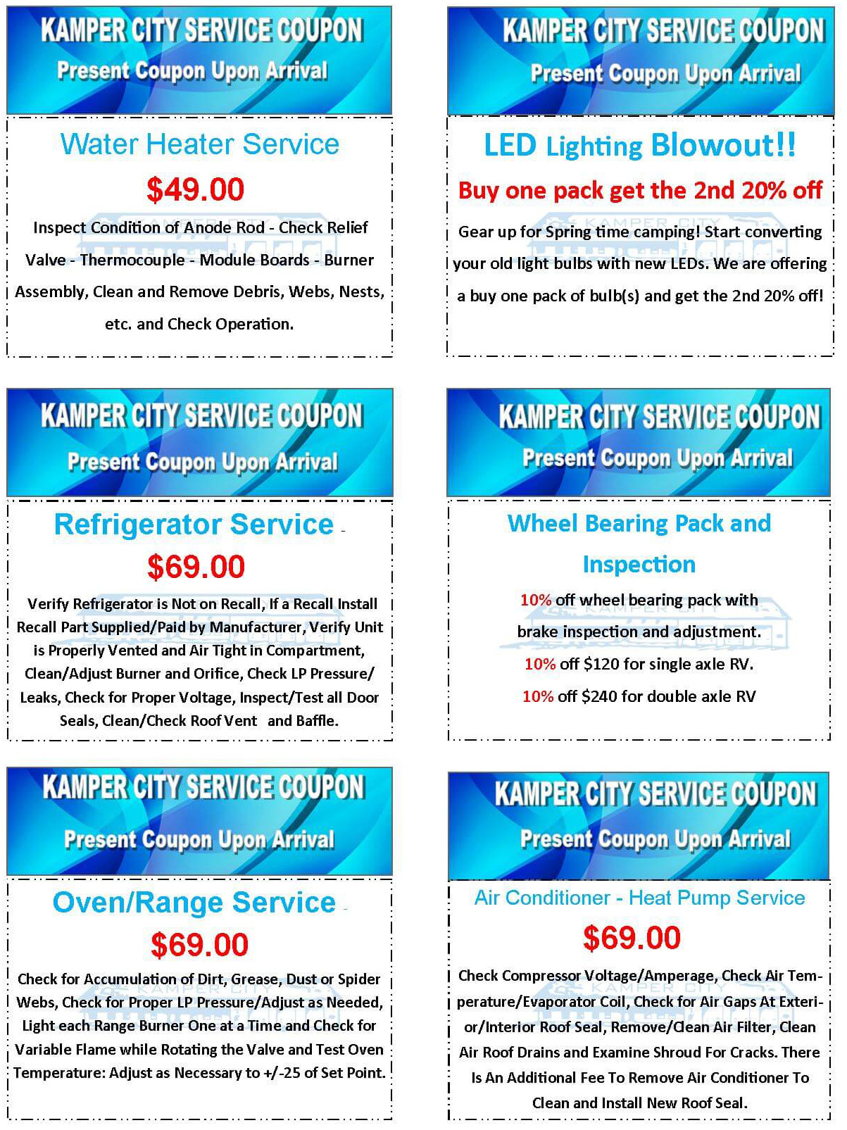 Service Special Coupons