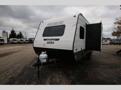 New RV With Slide Out and Propane Tank Mounted on Hitch