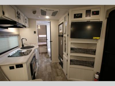 2022 Travel Trailer RV Kitchen and TV Area