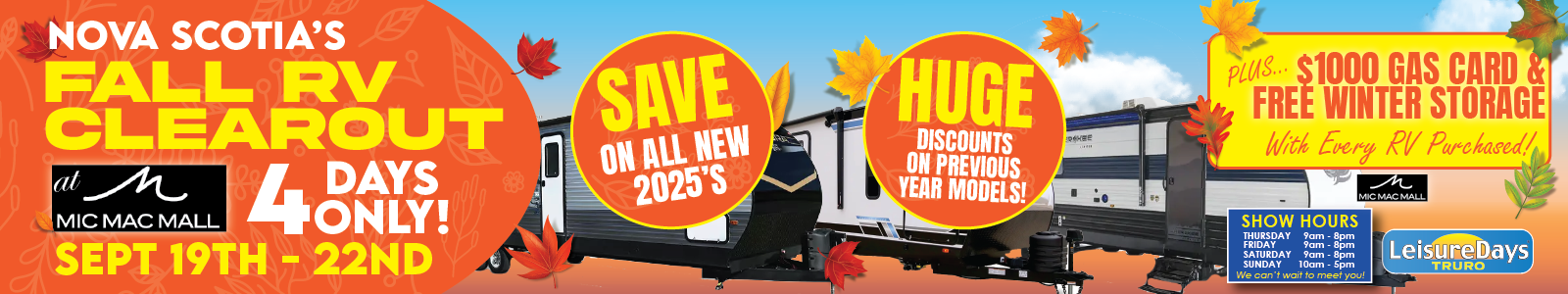 Spring RV Sale in Nova Scotia 2023