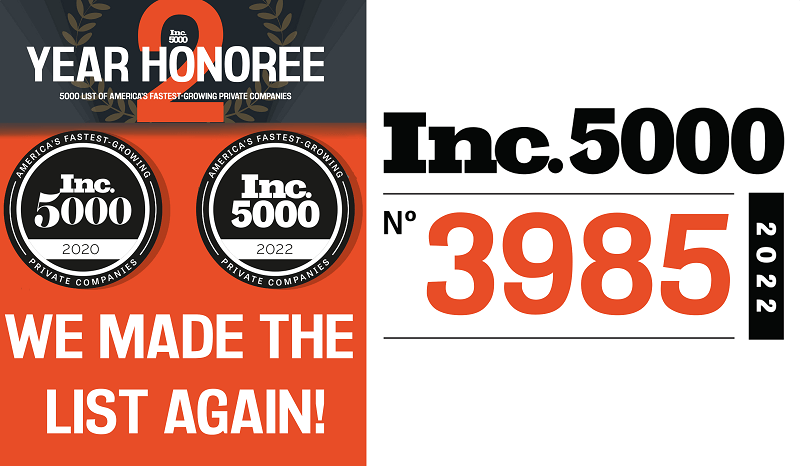 We made the list! Inc. 5000 Honor Roll - Twice!