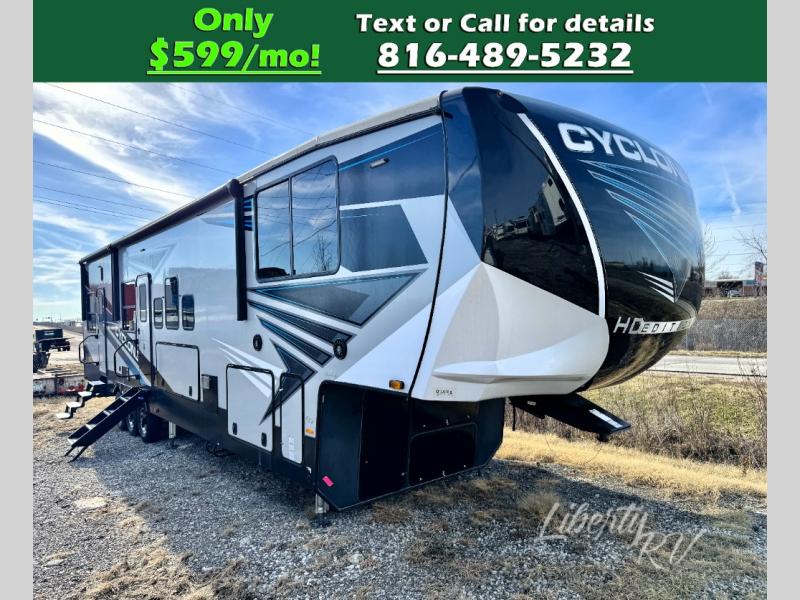 Used 2021 Heartland Cyclone 4007 Toy Hauler Fifth Wheel at Liberty