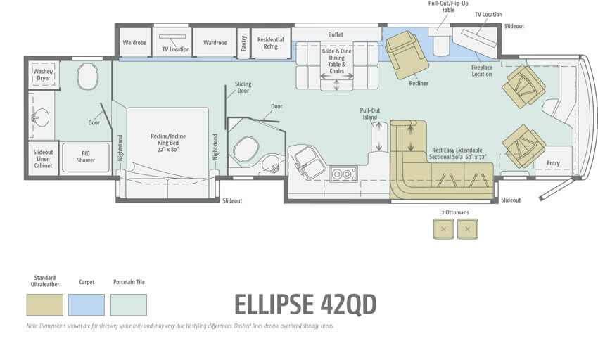 Itasca Ellipse 42QD Floorplan