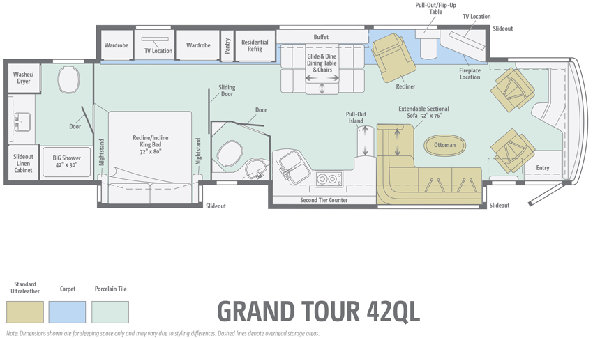 Winnebago Grand Tour 42QL Floorplan