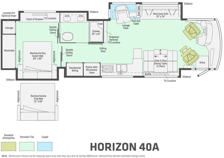 Winnebago Horizon 40A Floorplan