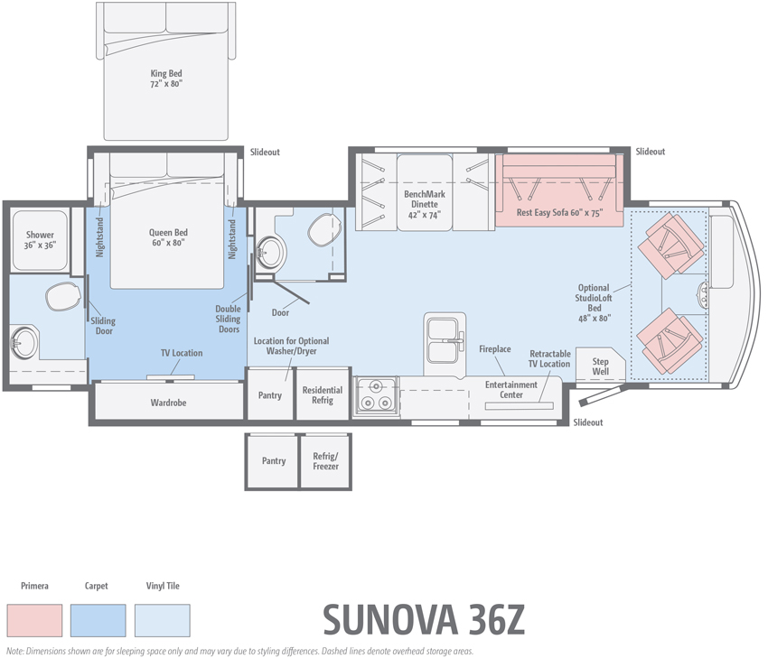 Winnebago Sunova 36Z Floorplan