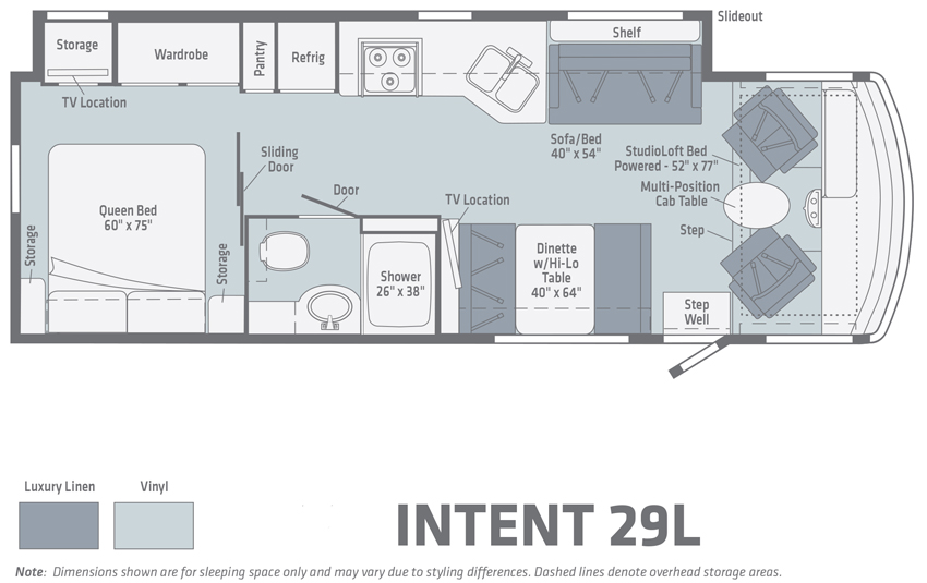 Winnebago Intent 29L Floorplan