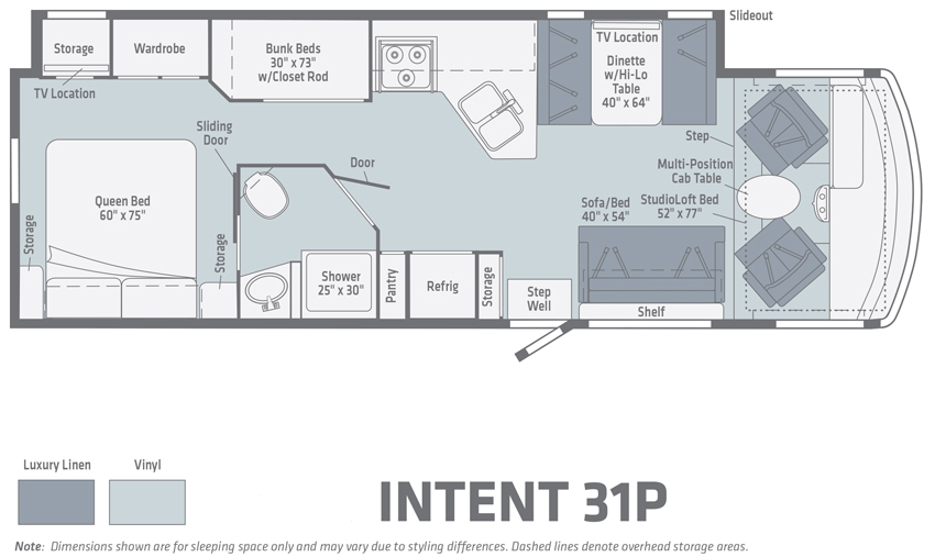 Winnebago Intent 31P Floorplan