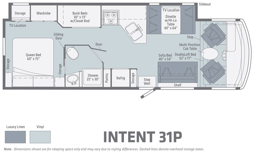 Winnebago Intent 31P Floorplan