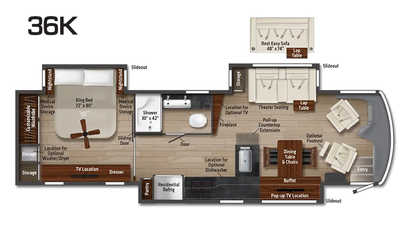 Winnebago Journey 36K Floorplan