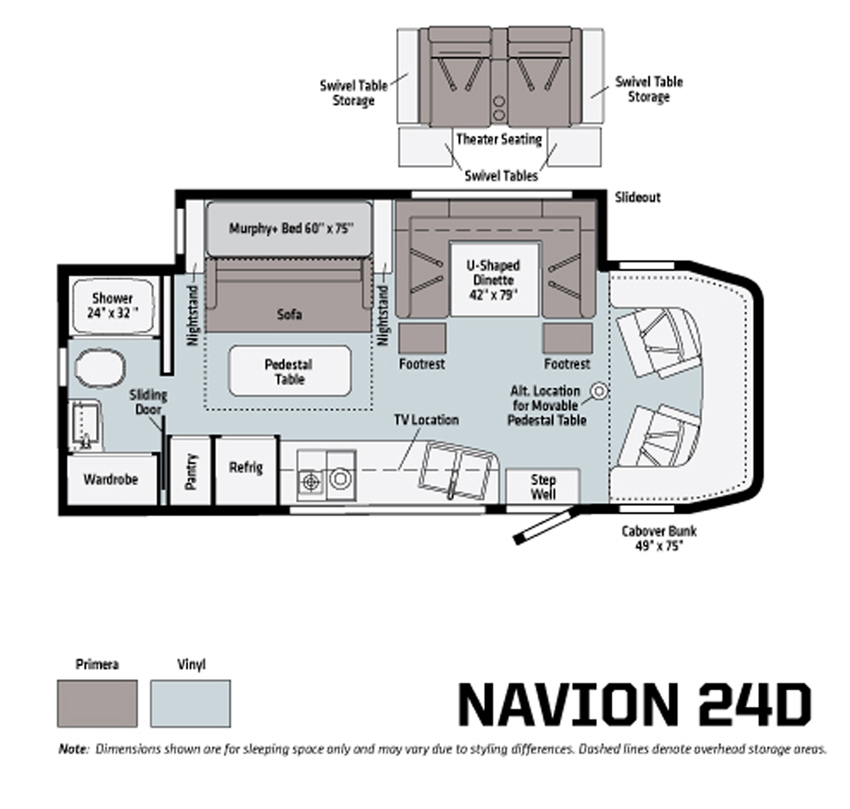 Winnebago Navion 24D Floorplan