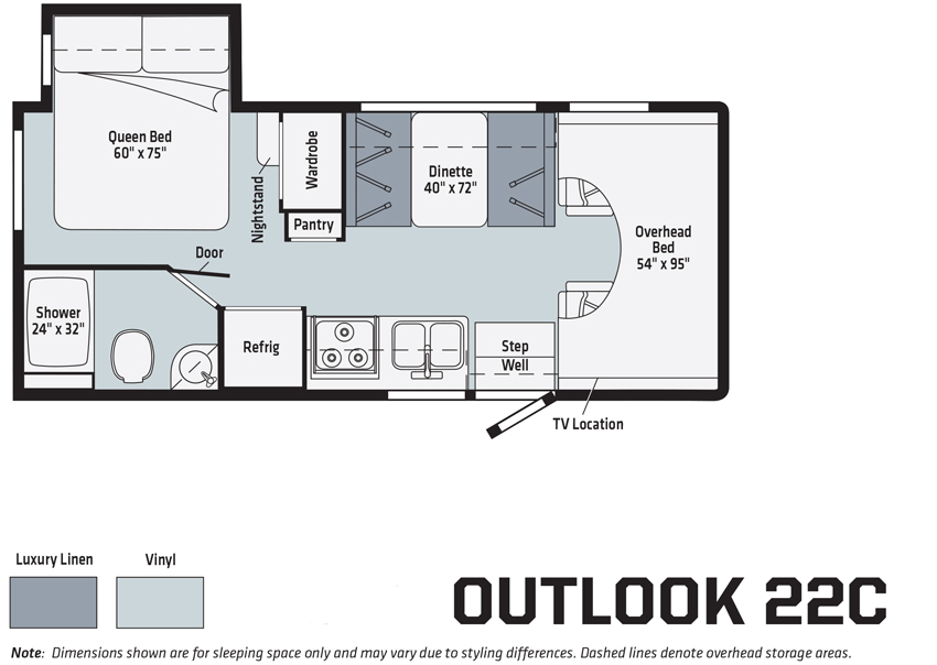 Winnebago Outlook 22C Floorplan