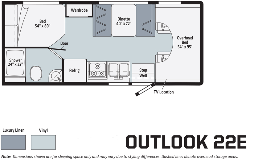 Winnebago Outlook 22E Floorplan
