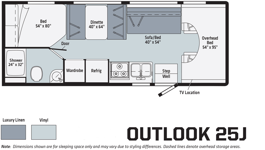 Winnebago Outlook 25J Floorplan