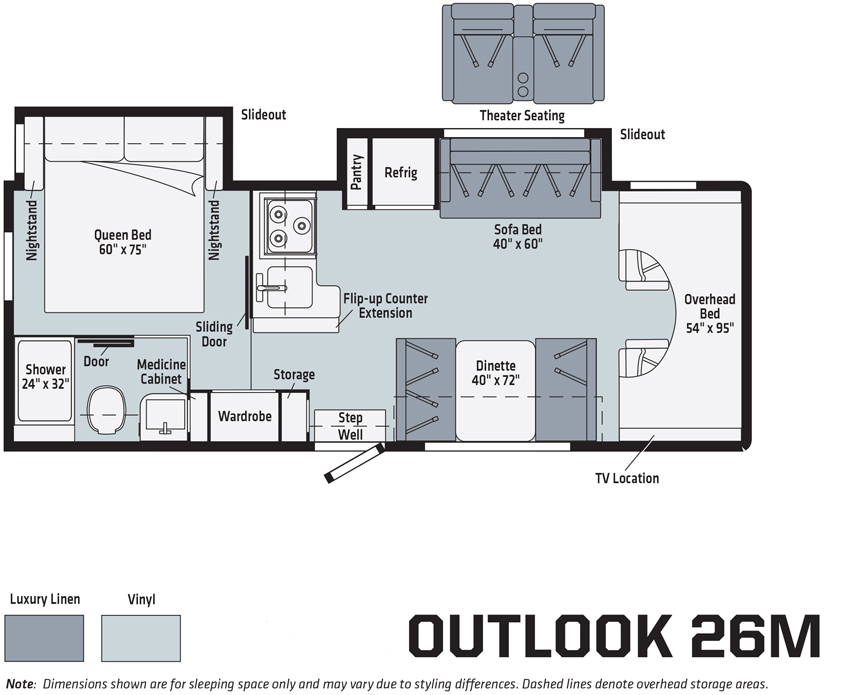 Winnebago Outlook 26M Floorplan