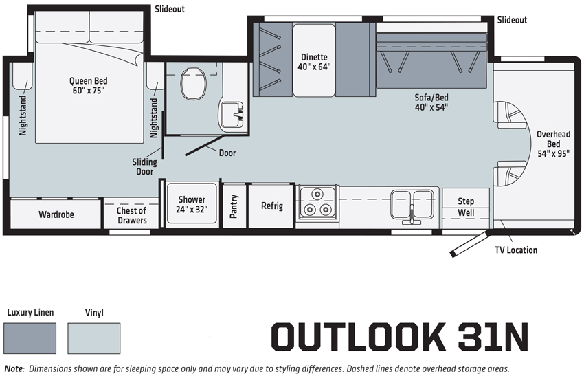 Winnebago Outlook 31N Floorplan