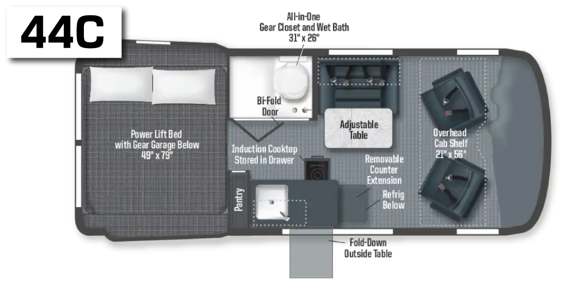 Winnebago Revel 44N Floorplan