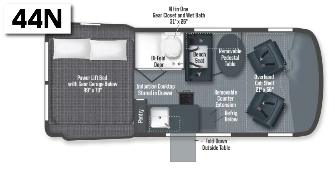 Winnebago Revel 44N Floorplan