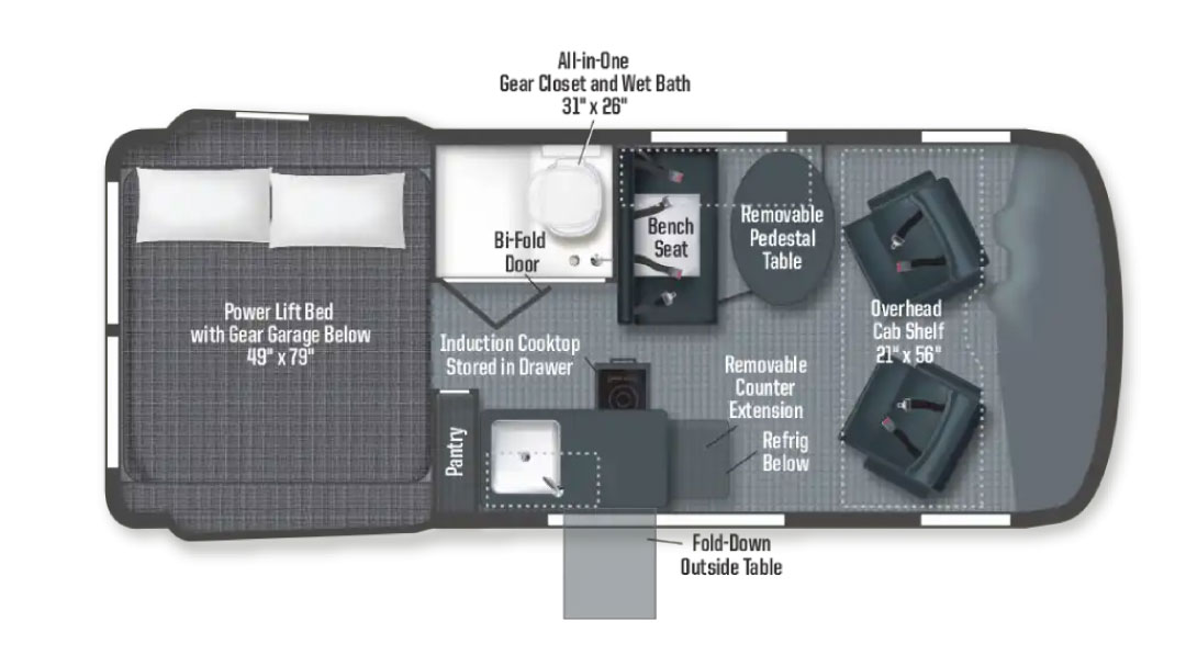 Winnebago Revel 44N Floorplan