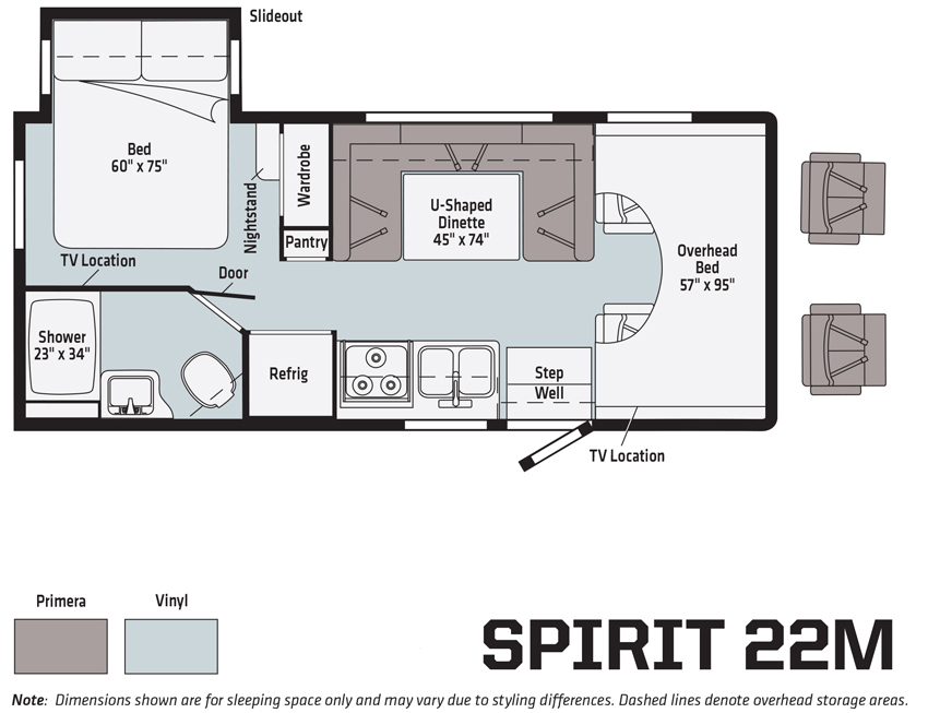 Winnebago Spirit 22M Floorplan