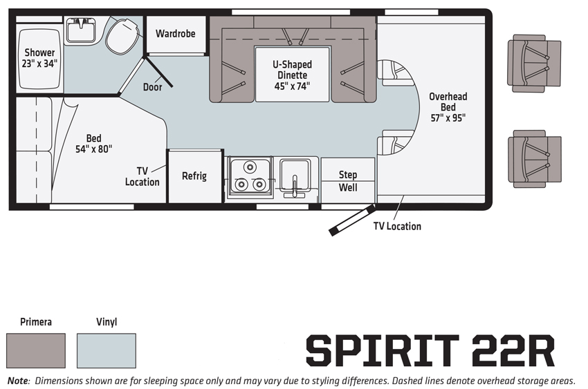 Winnebago Spirit 22R Floorplan
