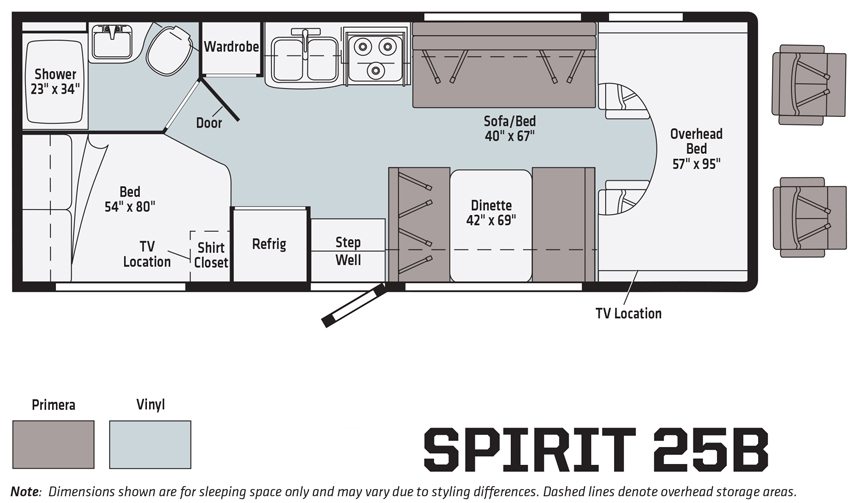 Winnebago Spirit 25B Floorplan