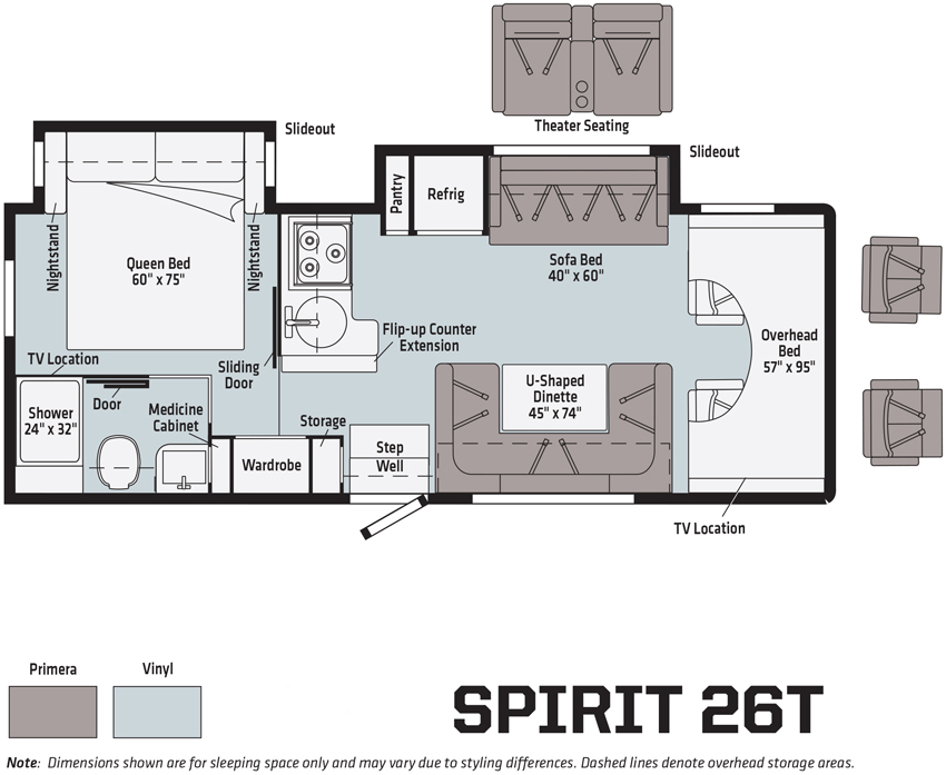 Winnebago Spirit 26T Floorplan