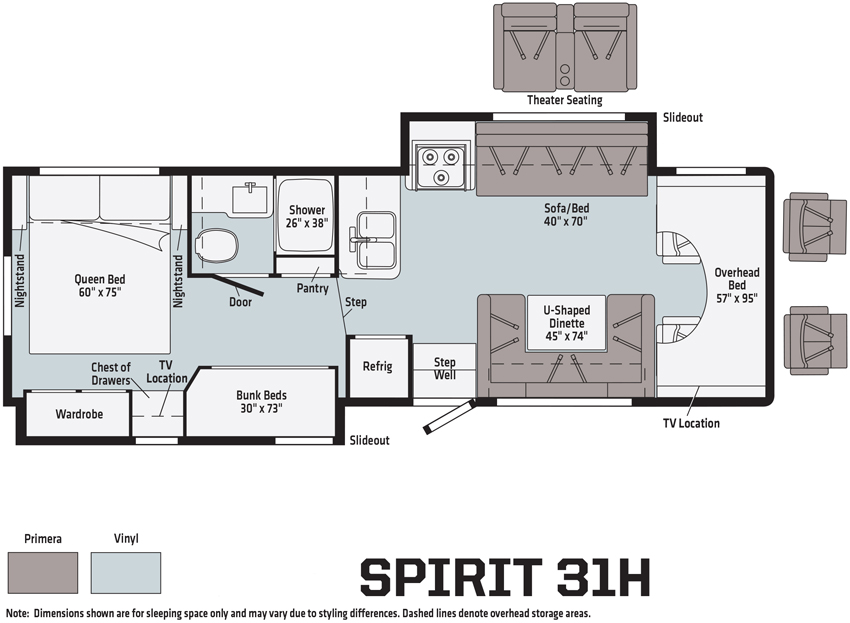 Winnebago Spirit 31H Floorplan