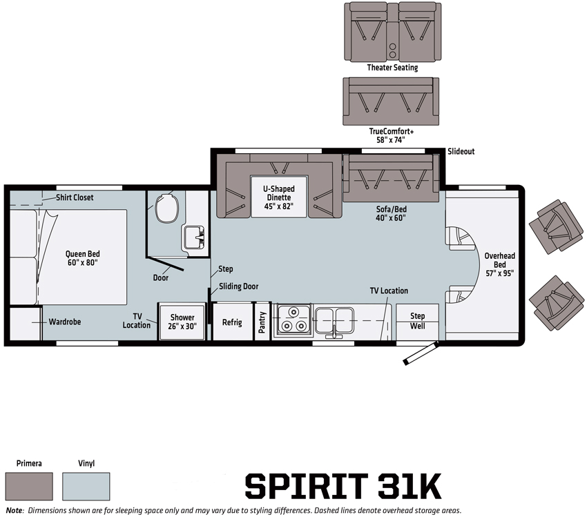 Winnebago Spirit 31K Floorplan