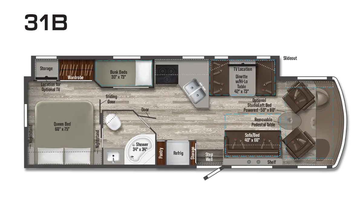 Winnebago Sunstar 31B Floorplan