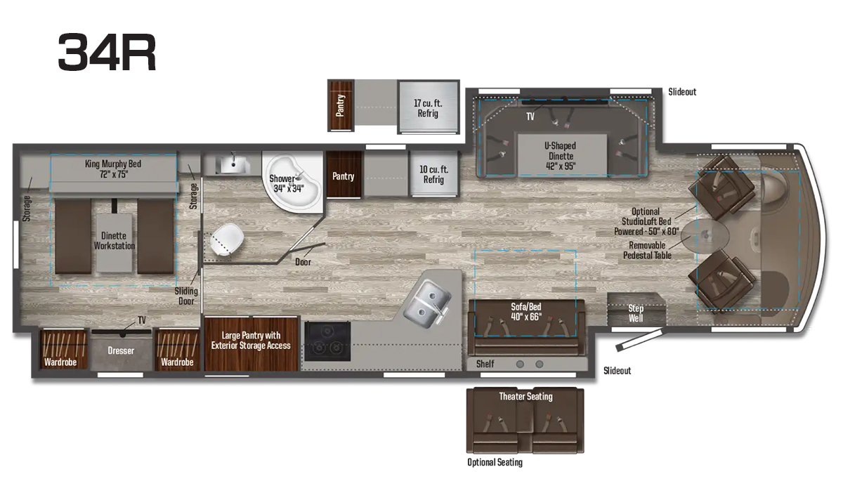 Winnebago Sunstar 34R Floorplan