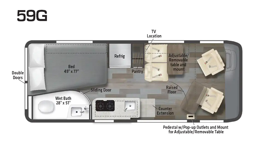 Winnebago Travato 59GL Floorplan