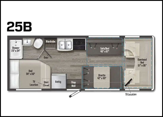 Winnebago Minnie Winnie and Spirit Floorplans