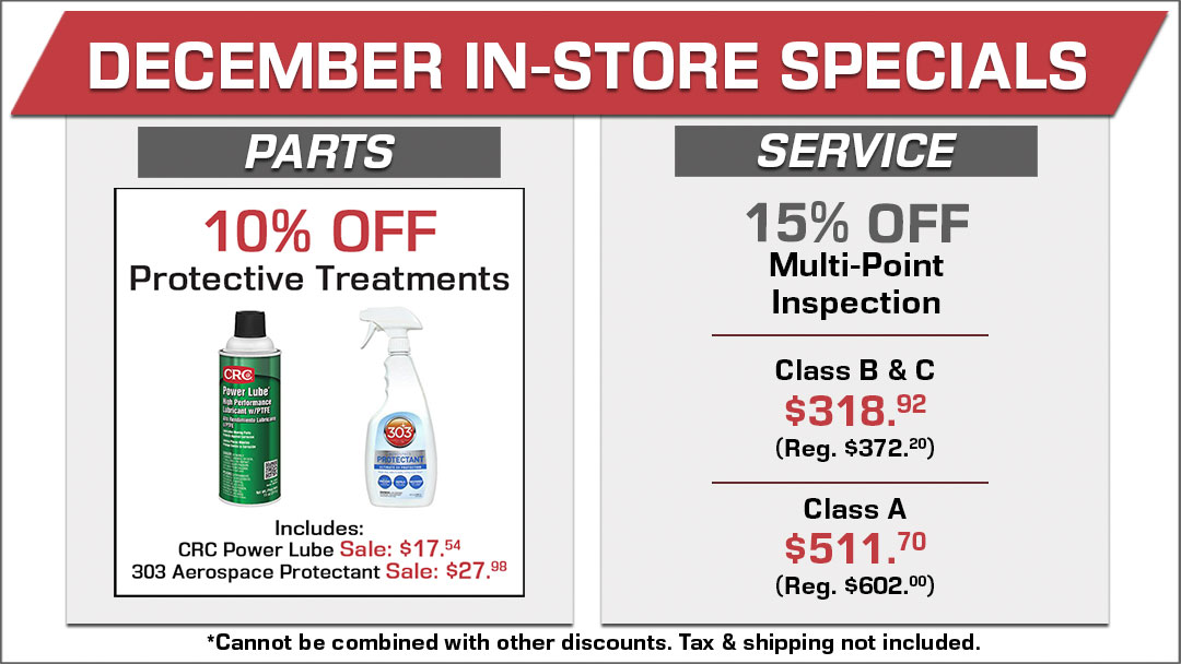 10% Off CRC Power Lube and 303 Aerospace Protectant and 10% Off Multi-Point Inspection