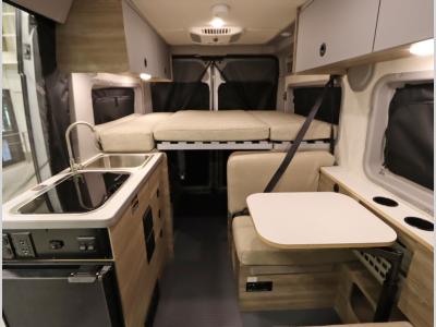 Front to Back Murphy+ Bed Lowered - Winnebago Solis Pocket 36A
