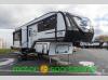 Angled front view of 2025 East to West Blackthorn 3400ROK fifth wheel at Motor Sportsland