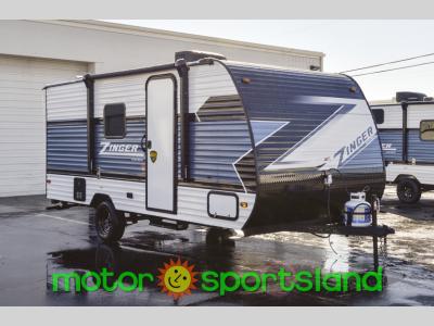 Front passenger side view of 2025 CrossRoads Zinger Lite 18BH travel trailer for sale
