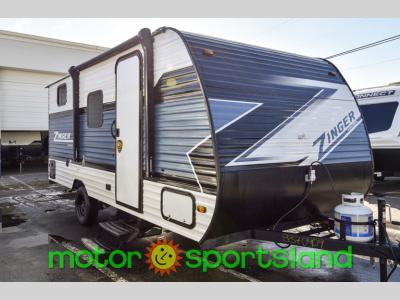 Front passenger side angle of 2025 CrossRoads Zinger Lite 18QB travel trailer for sale