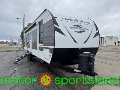 Passenger-side exterior view of the 2025 Forest River Stealth 2630SLE for sale