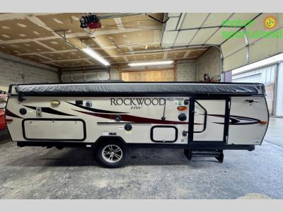 Passenger side view of the 2019 Rockwood High Wall HW277 pop-up camper for sale at Motor Sportsland