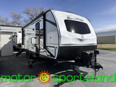 Front angle of 2023 Grand Surveyor 263RKSS with curved front cap and power jack
