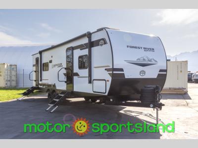 Passenger front angle of 2025 Forest River Surveyor Legend X 27CAMP travel trailer for sale