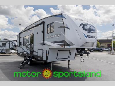 Passenger-side view of the 2021 Forest River Cherokee Arctic Wolf 271RK fifth wheel for sale at Motor Sportsland